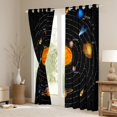 thumbnail image 3 of Universe Themed Decor 30%-50% Blackout Curtains Outer Space Curtains, Solar System Window Curtains Teens Space Planet Print Bedroom Curtains Space Theme Curtains,2 Panels 52"Wx63"L, 3 of 5