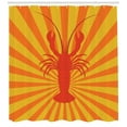 thumbnail image 3 of Ambesonne Lobster Shower Curtain, Aquatic Animal Lines, 69"Wx84"L, Vermilion Orange, 3 of 3