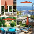 thumbnail image 4 of Costway 10 Ft Hanging Umbrella Patio Sun Shade Offset Outdoor Market Cross Base Orange, 4 of 11