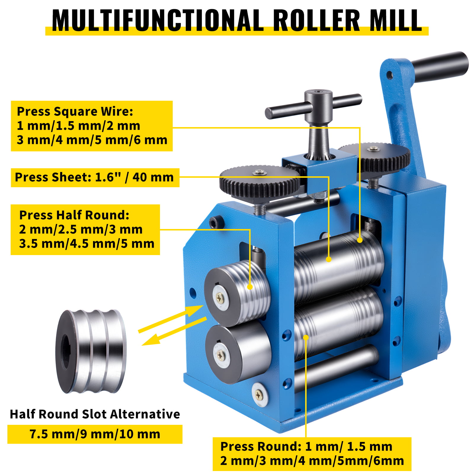 Combination Rolling Mill Machine Manual 110mm Jewelry Making Semicircle  Square