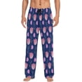 thumbnail image 2 of Navy Red Rose Men's Pajama Pants Lightweight Sleepwear Bottom Lounge Pants, 2 of 6