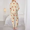 thumbnail image 6 of Goofa A Simple Autumn Printed Women’s 2 Piece Pajama Set Super,Pajamas Women's Long Sleeve Sleepwear Soft Button Down Loungewear Pjs Lounge Set Nightwear-Medium, 6 of 9