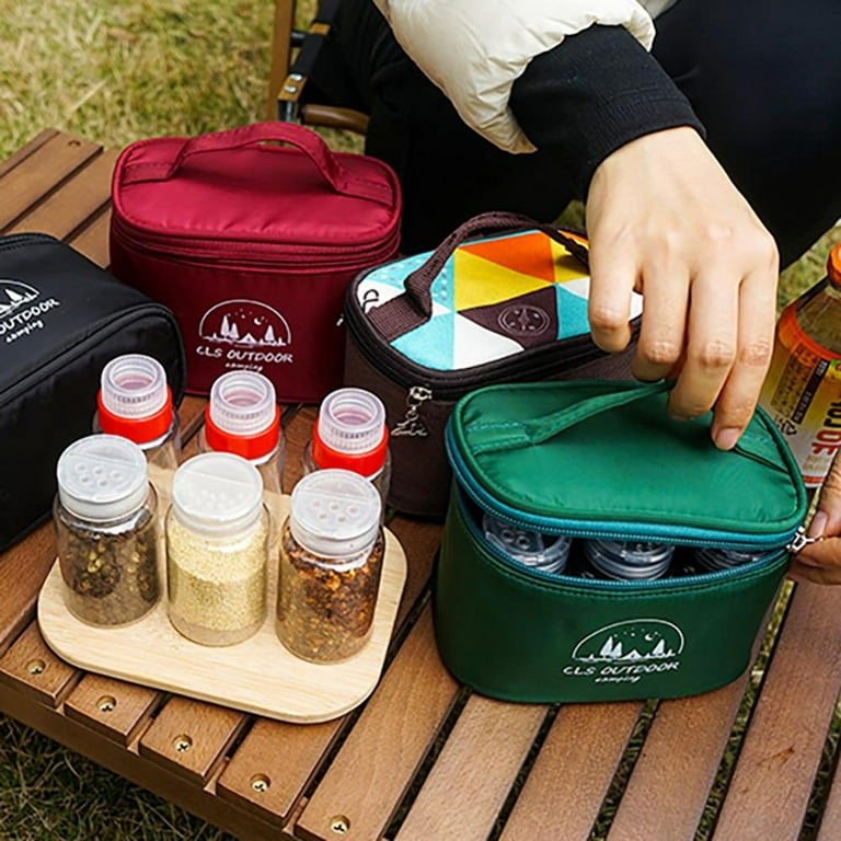 Travel Spice Box Camping Spice Box Portable Spice Box Camping Salt Pepper Shaker Camping Spice Box Seasoning Organizer with Bags for Home Kitchen