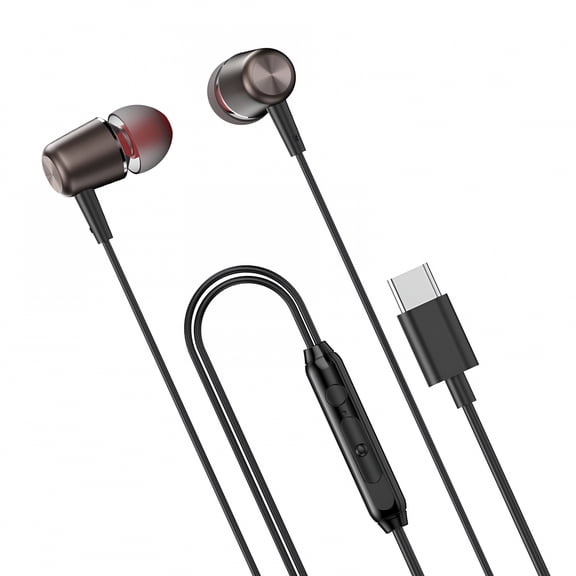 GJX 2026 New Usb C Headphones Type C Wire Earbud for Phones&Tablets Usb C Devices Built-In Mic&Volume Control Type C Wired Headphones