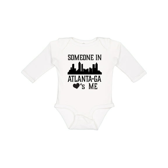 Inktastic Atlanta Georgia Someone Loves Me Skyline Boys or Girls Long Sleeve Baby Bodysuit