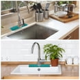 thumbnail image 4 of Unique Bargains 2 Pack Kitchen Sink Splash Guard, 14.5' x 5.3' Silicone Faucet Water Catcher Mat for Kitchen Countertop, Green, 4 of 5