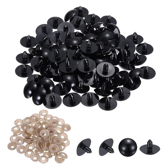 Uxcell 30mm Safety Eyes, 80 Set Plastic Craft Eyes with Washers Safety Eyes for Stuffed Animals Crochet Toys Dolls DIY Craft Making, Black