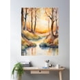 thumbnail image 2 of Forest Sunrise Poster Wall Art, Modern Wall Decor, 24x36 UNFRAMED, 2 of 3