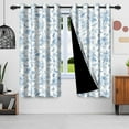 thumbnail image 2 of Nanqianyi Blackout Curtains 42x63 inch Blue Floral Thermal Insulated Drapes for Bedroom Living Room, Grommet Rod Pocket 2 Panels, 2 of 8