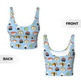 thumbnail image 6 of Goofa Kawaii Sushi (2) Printed Sports Bras for Women, High Impact Running Bra Workout Crop Tank Tops Longline Sports Bra Push up-Medium, 6 of 9