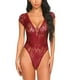 thumbnail image 3 of Lencería de encaje sexy para mujer Ropa interior de perspectiva Ropa de dormir de body en V profundo, M Monstrate XX000090-02, 3 of 7