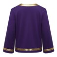 thumbnail image 5 of Aislor Boys Praise Dance Pullover Top Long Sleeve Metallic Church Worship Liturgical Dance Shirt Dancewear Purple 14, 5 of 7