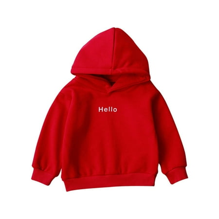 

Kids Clothing Baby Boy Girl Hooded Letter Solid Thick Coat Sweatshirt Pullover