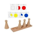 thumbnail image 3 of Materiales de matemáticas Montessori, formas geométricas de madera con muñecos Peg, actividades de aprendizaje, juguetes de aprendizaje de fracción, 3 of 9