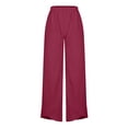 thumbnail image 3 of Women's Cotton Linen Capri Pants Casual Summer Cotton Cropped Lounge Pants Tulip Hem Comfy Elastic Waist Trousers, 3 of 7
