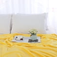 thumbnail image 3 of PiccoCasa 1 Pcs Home Warm Soft Microplush Fleece Solid Throw Blanket Yellow 78" x 90", 3 of 10