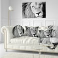 thumbnail image 3 of Designart Lion Head in Grey - Animal Throw Pillow - 12x20, 3 of 5