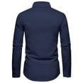 thumbnail image 3 of Men's Solid Color Striped Long Sleeve Shirt Men's Casual Fashion ShirtL, 3 of 4