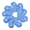 thumbnail image 1 of Cubiertas de cabezales de 9pcs Golf Club, regalos de golfistas protectores creativos, accesorios livianos, premium, de moda portátiles a prueba de Azul claro, 1 of 8