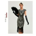 thumbnail image 3 of XChangeFun Handmade Black and Gold Sequined Bead Tassel Polyester Dress, (Women’s L), 3 of 10