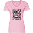 thumbnail image 3 of Inktastic ALS Awareness Strength Courage Support Women's V-Neck T-Shirt, 3 of 5