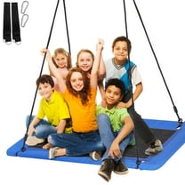 ZENY 60-Inch Rectangular Kids and Adult Tree Swing – Durable Waterproof Design with 2 Hanging Straps 660lb Capacity, Blue