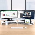 thumbnail image 2 of Foldable Computer Monitor Riser, Height Adjustable Computer Stand, Desk Shelf Riser with Storage Drawer & Tablet Phone Stand for Computer, Desktop, Laptop, 2 of 9