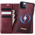 thumbnail image 1 of Compatible con Funda Billetera Desmontable para iPhone 11 Pro Max Compatible con Magsafe, Soporte para Tarjetero de Bloqueo RFID con tapa de Cuero PU 2 en 1 Funda Magnética a prueba de Golpes, 1 of 9
