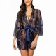 thumbnail image 2 of New European and American sexy lingerie for women, sexy temptation, lace kimono, nightgown, babydoll, underwear, mesh pajamas, blue S, 2 of 5
