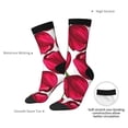 thumbnail image 4 of Hirioo Tulips Flowers Pattern Adult Middle Tube Socks Breathable Sock Non-Pilling,Contrasting Color Design, 4 of 6
