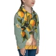 thumbnail image 3 of Kdxio Retro Warm Lemon Flower Pattern Boys Athletic Unisex Boys Girls Hoodie with Pocket Sweatshirts-Large, 3 of 6