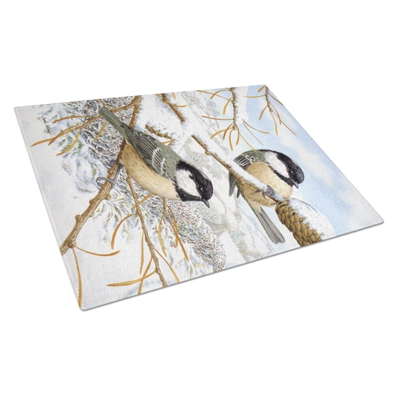 Coal Tits Glass Cutting Board Large