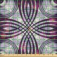 thumbnail image 2 of Ambesonne Vintage Fabric by the Yard Microfiber, Geometric Stripe Circle, 5 Yards, Lavender Plum, 2 of 2