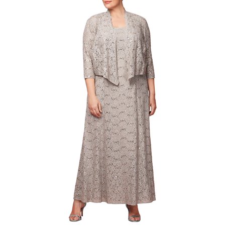 Alex Evenings Sleeveless - Plus Two-Piece Sequined Dress and Jacket