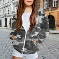 thumbnail image 2 of JSGEK Camouflage Print Long Sleeve Zipper Hoodie Coat for Kids Fashion Cute Soft Breathable Comfortable for Casual and Outdoor Activities Ideal for Spring Fall Winter Seasons Gray 8 Years, 2 of 8