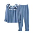 thumbnail image 1 of Pijamas de algodón para mujer, ropa de dormir de manga larga, roja, para boda, regalo de Navidad, primavera y otoño, 2 uds., 1 of 4