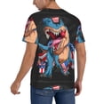 thumbnail image 2 of Hirioo Blue Dinosaur for Men's Baseball T-shirt Shirts Short Sleeve Casual Summer Button Stretch T Shirts,Size S-4XL-Medium, 2 of 7