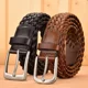 thumbnail image 2 of Cinturón de cuero tejido a mano para hombre, cinturón de cintura con capa superior de piel de vaca, hebilla Retro, cinturón informal versátil a la moda para jóvenes y mayores, 2 of 5