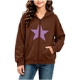 thumbnail image 7 of Vmberlty Kids Zip Up Hoodies Girl's Winter Small Print Fleece Lined Long Sleeve Hooded Zipper Sweatshirt Coats for 5-14 Years, 7 of 7