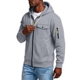thumbnail image 6 of Nestiefly Cargo Hoodies For Men Zip Up Hooded Sweatshirt Athletic Jackets Lightweight Long Sleeve Jacket With Pockets Gray S, 6 of 8