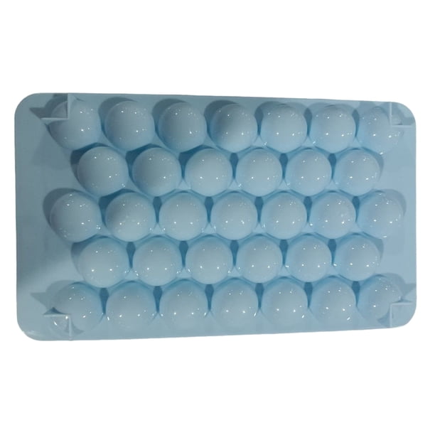 Billuyoard Bandeja de cubitos de hielo para congelador, moldes para hacer bolas de 33 cavidades, orificio de drenaje para bebidas, fabricante de glaseado, Cocina y Comedor Azul claro Billuyoard HA061071-01