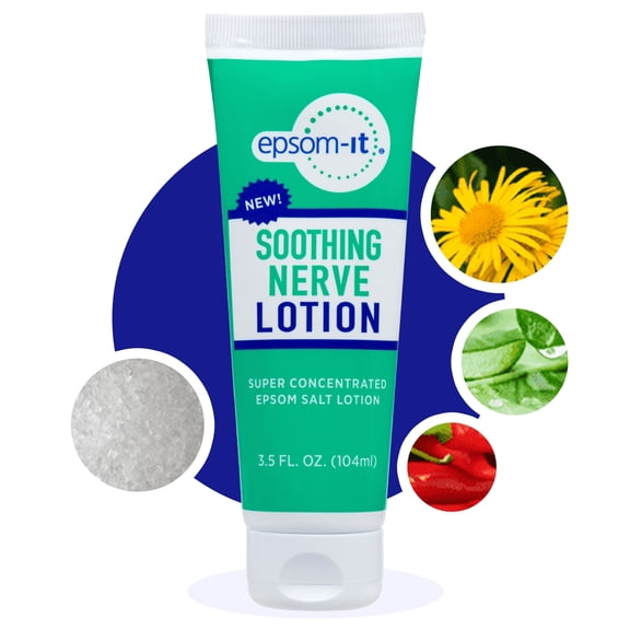 Epsom-It Soothing Nerve Tube - Epsom Salt Magnesium Lotion, Topical Magnesium Cream with Capsaicin & Arnica to Provide Comfort for Legs, Knee and Feet, 8.0 oz.