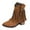 Brown, variant on Mostsola Cowboy Boots for Women Suede Vintage Buckle Western Heel Booties Short Boots