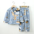 thumbnail image 4 of Esaierr Kids Baby Boys Girls Spring Fall Pajamas Pj Outfit Set Little Boys Girls 2Pcs Long-Sleeve Loungewear Outfit Toddler Sleepwear Jammies Outfit Button Cartoon Cute Sleep Set,Size 1-10Y, 4 of 9