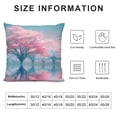 thumbnail image 6 of Outdoor Throw Pillow Cover Pink Peach Blossom on Blue Ombre Waterproof Cushion Pack Watercolor Blossom Flower Pillow Cases Home Decoration for Patio Garden Couch Sofa, 6 of 6