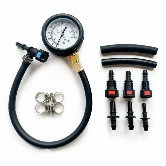 WQNZMADO Fuel Pressure Test Kit Fuel Pressure Gauge Fuel Injection Pump Pressure Tester Gauge Kit for Car, Motorcycle, Truck