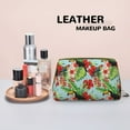 thumbnail image 4 of Cute Toucan Parrot Flowers Leaves Makeup Bag, Large Capacity Travel Cosmetic Bag for Women Girls- Travel Toiletry Bag Leather Portable Waterproof Makeup Case Organizer with Handle, 4 of 4