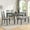 Gray + 6 Piece Kitchen Dining Set + Vertical Slatted Backrest, variant on ZIVACATE 6-Piece Wooden Dining Table Set, Dining Table Set for 6, Including 1 Dining Table, 4 Upholstered Chairs and 1 Bench, Wooden Legs Dining Table, Table Set for Dining Room, Gray