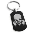 thumbnail image 1 of Stainless Steel Biohazard Skull Gas Mask Engraved Dog Tag Keychain Keyring, 1 of 1