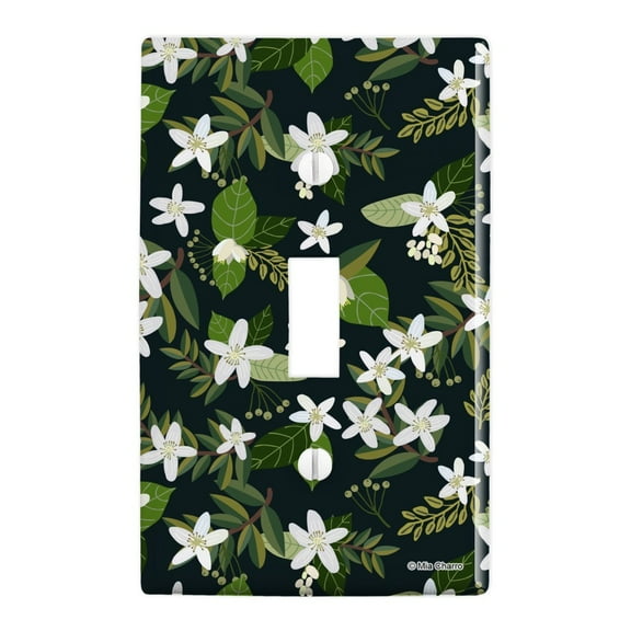 Jasmine Flowers Plastic Wall Decor Toggle Light Switch Plate Cover